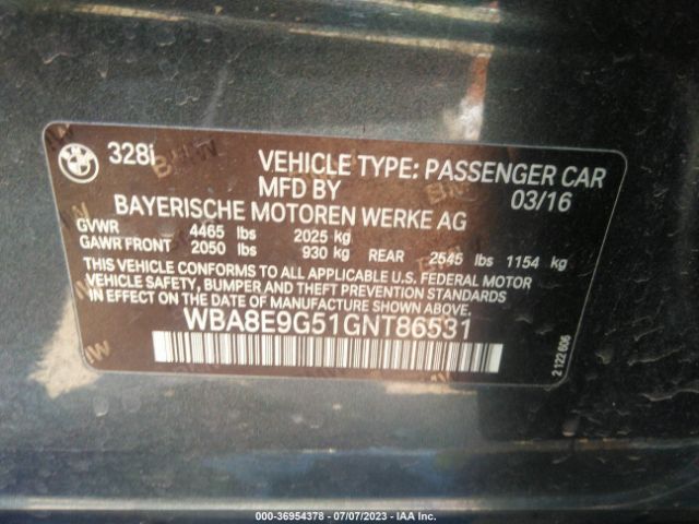 WBA8E9G51GNT86531 BMW 3 Series 328i