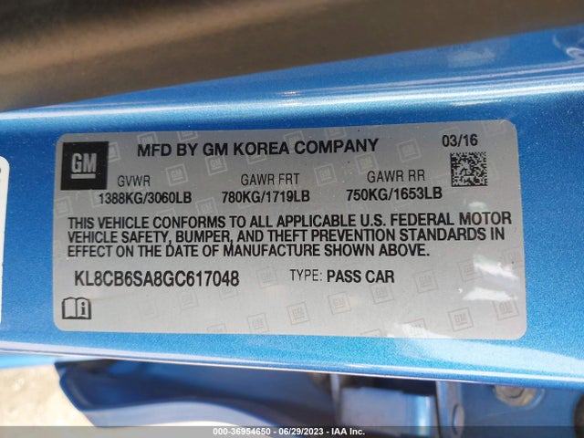 Chevrolet SPARK LS 2016 KL8CB6SA8GC617048 Image 9