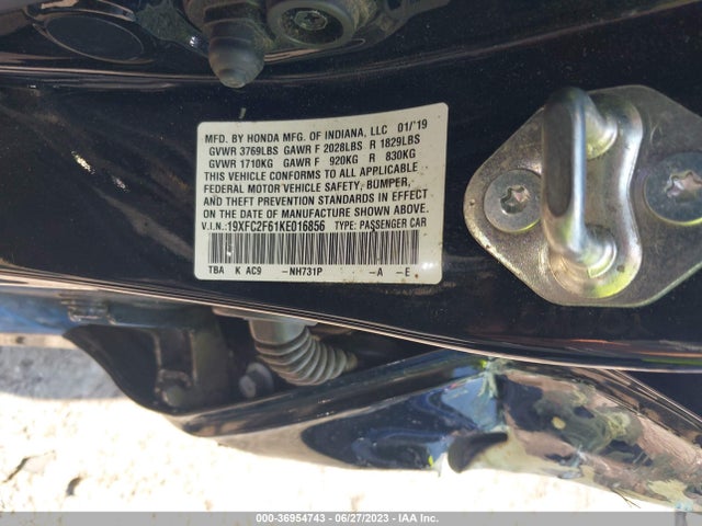 Honda Civic Sedan Lx 2019 19XFC2F61KE016856 Image 9