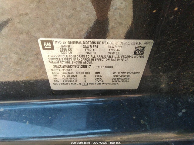 2014 CHEVROLET SILVERADO 1500 1LT VIN: 3GCUKREC0EG128017
