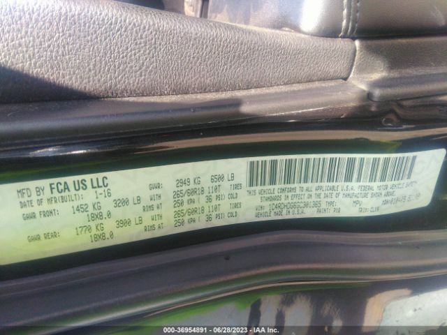 1C4RDHDG6GC301365 Dodge DURANGO LIMITED