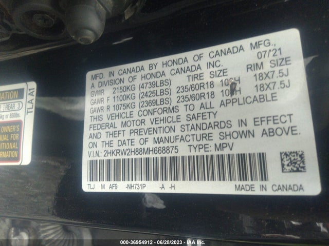 Honda Cr-v Ex-l 2021 2HKRW2H88MH668875 Image 14
