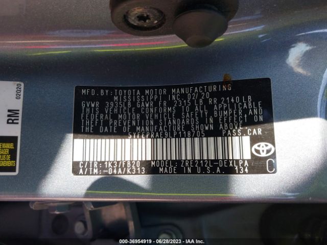 Toyota COROLLA LE 2020 5YFEPRAE9LP118705 Image 15