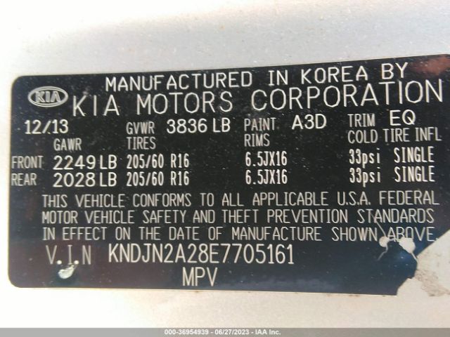 KNDJN2A28E7705161 KIA Soul Base
