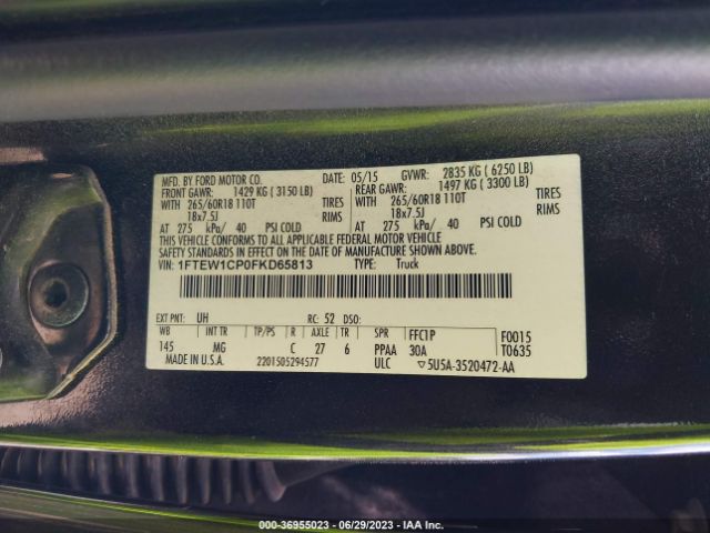 1FTEW1CP0FKD65813 Ford F-150 Xl/lariat/xlt