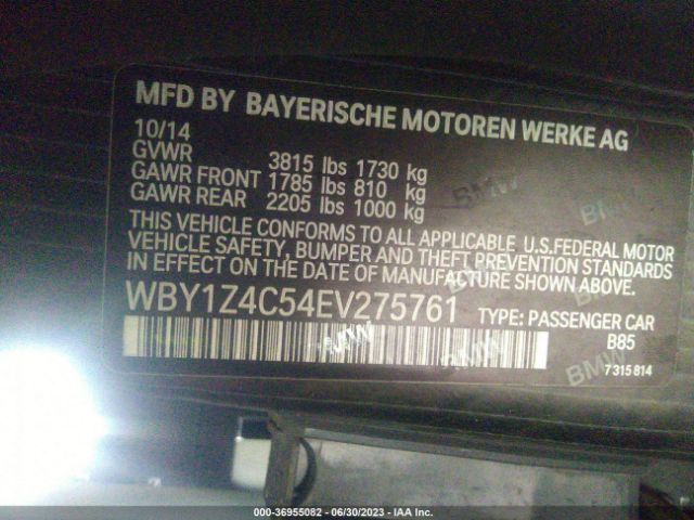 WBY1Z4C54EV275761 BMW I3