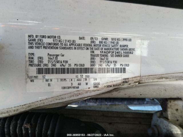 1FADP3F24EL168582 Ford FOCUS SE