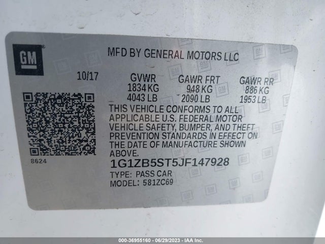Chevrolet MALIBU LS 2018 1G1ZB5ST5JF147928 Image 10