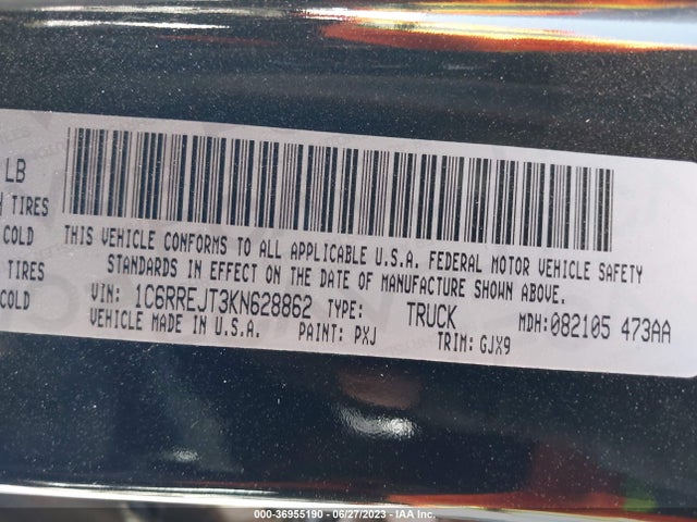 1C6RREJT3KN628862 RAM 1500 Laramie