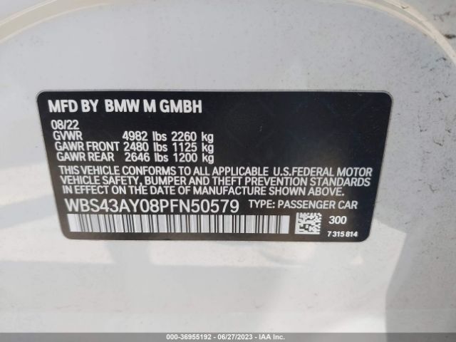 WBS43AY08PFN50579 BMW M3 Competition Xdrive