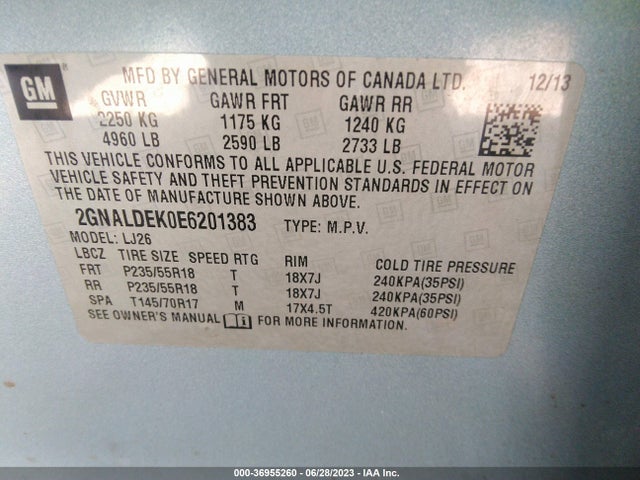 Chevrolet Equinox Ltz 2014 2GNALDEK0E6201383 Image 11