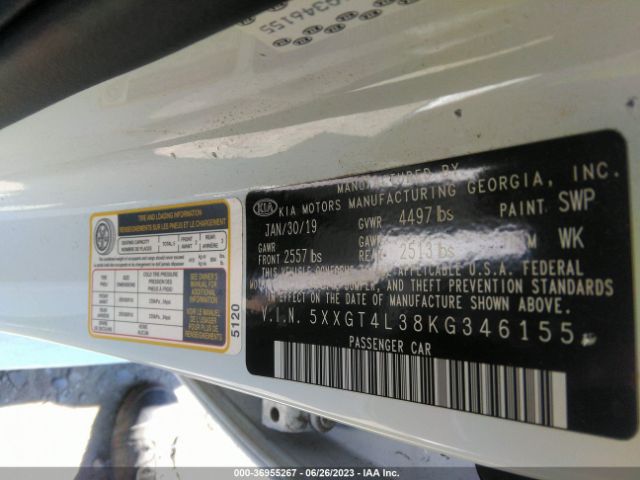 5XXGT4L38KG346155 KIA Optima Lx