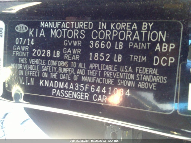 KIA RIO LX 2015 KNADM4A35F6441034 Image 15