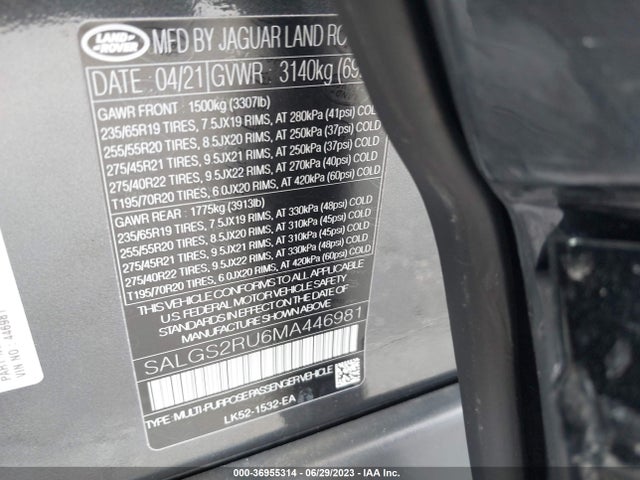 SALGS2RU6MA446981 Land Rover Range Rover Westminster