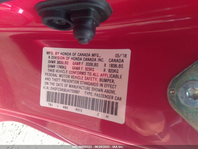 Honda CIVIC SI COUPE 2018 2HGFC3A56JH755987 Image 9