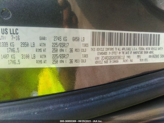 2C4RDGBG0GR386112 Dodge Grand Caravan American Value Pkg
