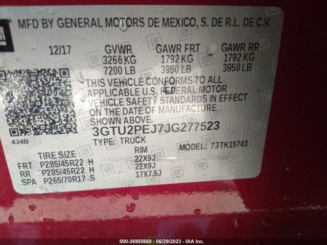 3GTU2PEJ7JG277523 GMC Sierra 1500 Denali