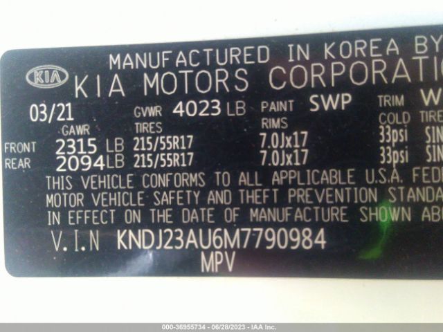 KNDJ23AU6M7790984 KIA SOUL S