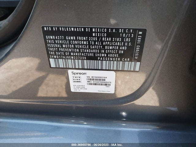 3VWD17AJ6EM227239 Volkswagen Jetta Sedan Se