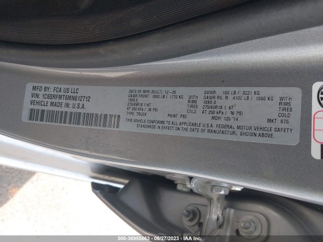 1C6SRFMT6MN612712 RAM 1500 Big Horn