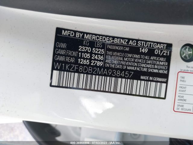 W1KZF8DB2MA938457 Mercedes-Benz E-class E 350