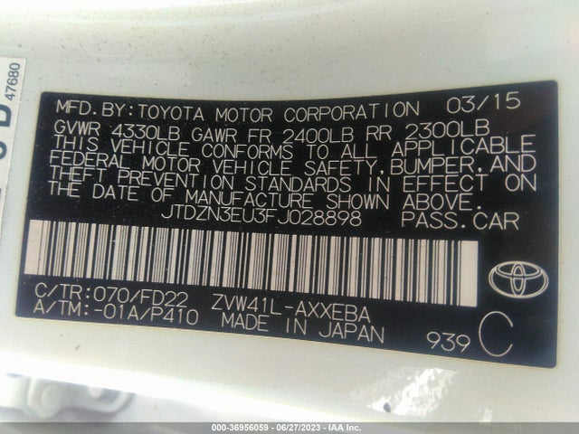 Toyota Prius V Two/five/three/four 2015 JTDZN3EU3FJ028898 Image 15