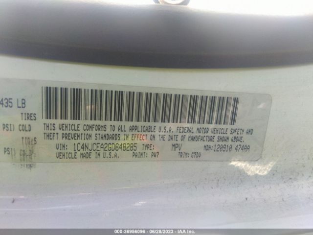 1C4NJCEA2GD648285 Jeep Compass Latitude