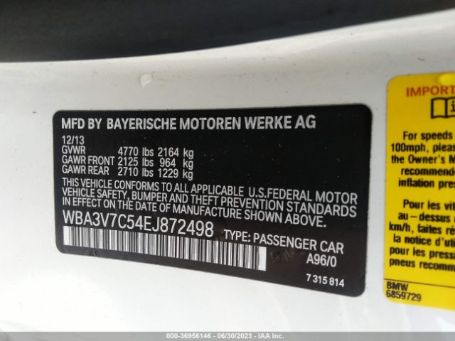 WBA3V7C54EJ872498 BMW 4 Series 428i