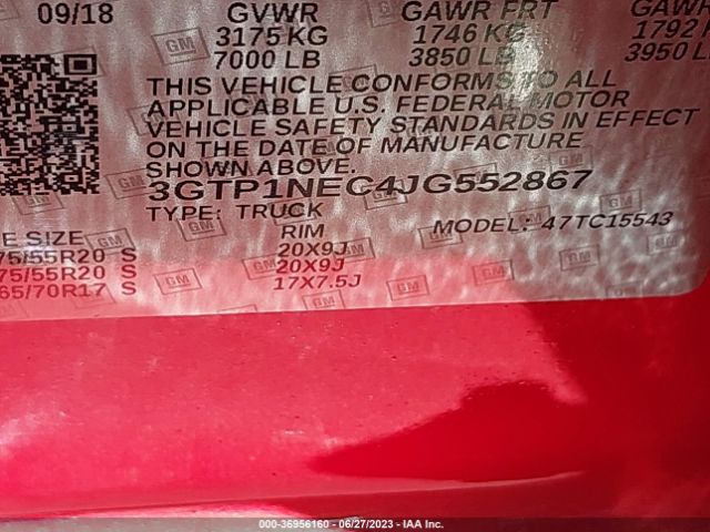 3GTP1NEC4JG552867 GMC Sierra 1500 Slt