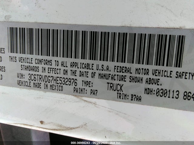 3C6TRVDG7HE532976 RAM Promaster Cargo Van