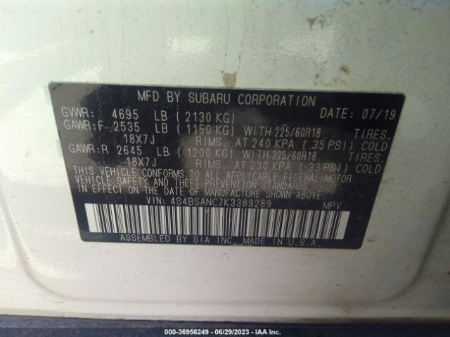 4S4BSANC7K3389289 Subaru Outback Limited