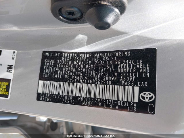 Toyota COROLLA LE 2021 5YFEPMAEXMP262218 Image 14