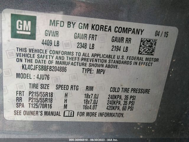 KL4CJFSB8FB204886 Buick Encore Convenience