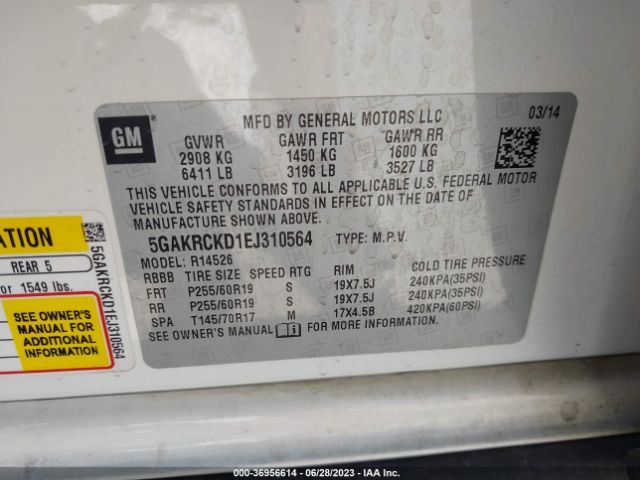 5GAKRCKD1EJ310564 Buick Enclave Premium