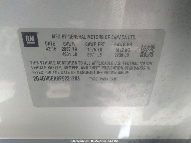 2G4GV5EK8F9221203 Buick Regal