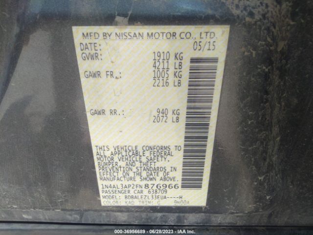 1N4AL3AP2FN876966 Nissan Altima 2.5 S