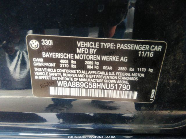 WBA8B9G58HNU51790 BMW 3 Series 330i