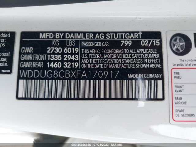 WDDUG8CBXFA170917 Mercedes-Benz S-class S 550