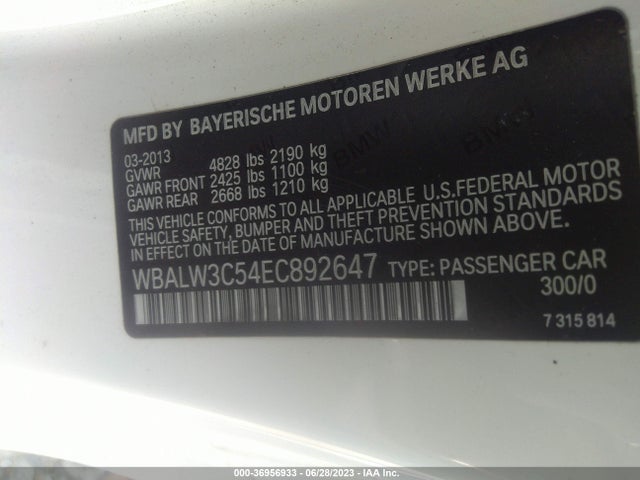 BMW 6 Series 640i 2014 WBALW3C54EC892647 Image 9