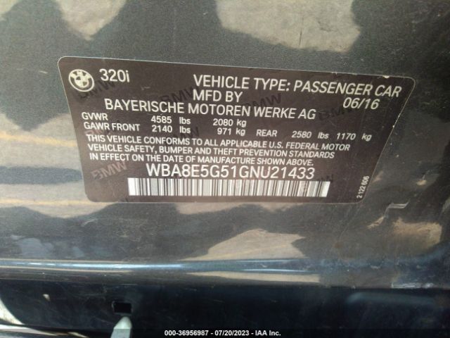 WBA8E5G51GNU21433 BMW 3 Series 320i Xdrive
