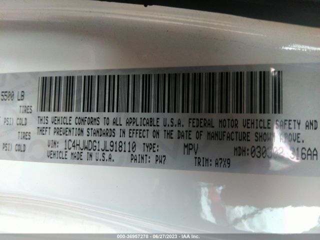 1C4HJWDG1JL918110 Jeep Wrangler Jk Unlimited Sport S