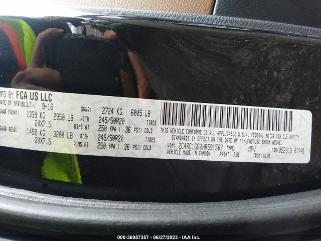 2C4RC1GG0HR591567 Chrysler Pacifica Limited