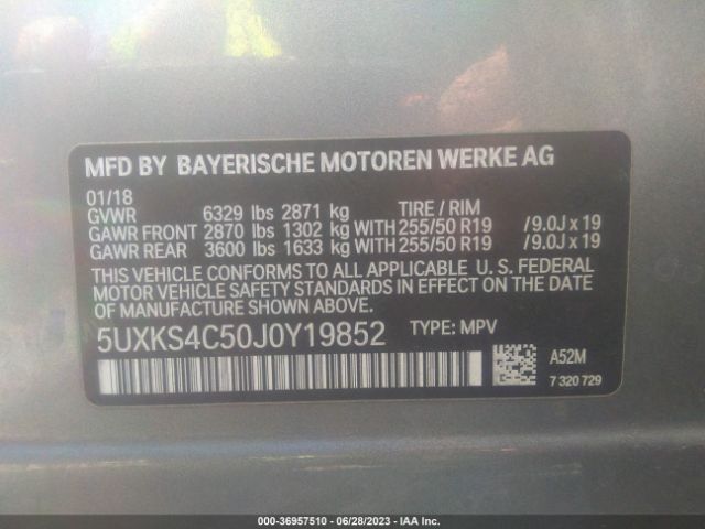 5UXKS4C50J0Y19852 BMW X5 Xdrive35d
