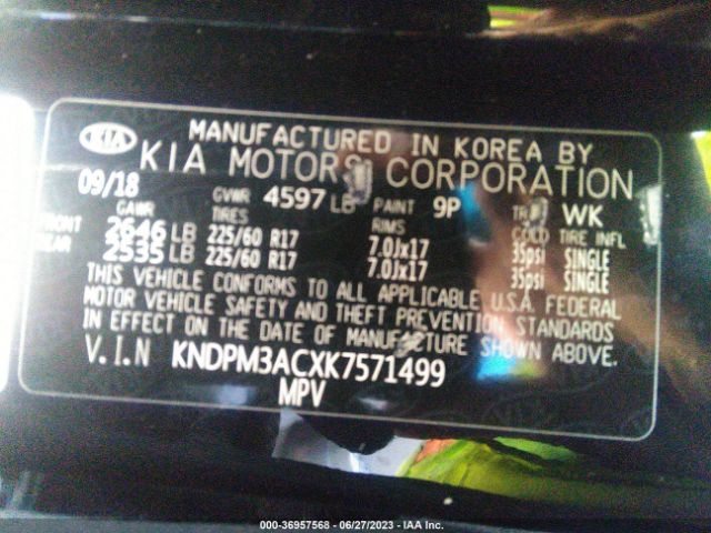 KNDPM3ACXK7571499 KIA Sportage Lx