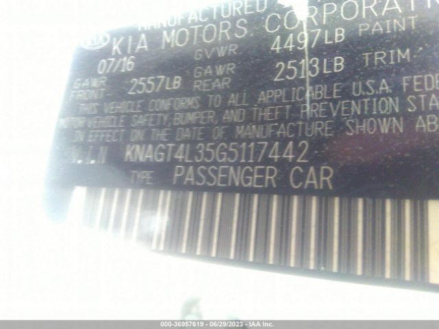 KNAGT4L35G5117442 KIA Optima Lx