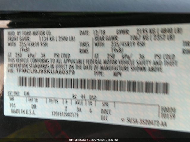 2019 FORD ESCAPE 1FMCU9J95KUA60379 Photo 8