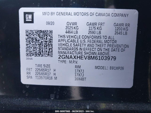 Chevrolet EQUINOX LS 2021 2GNAXHEV8M6103979 Image 9