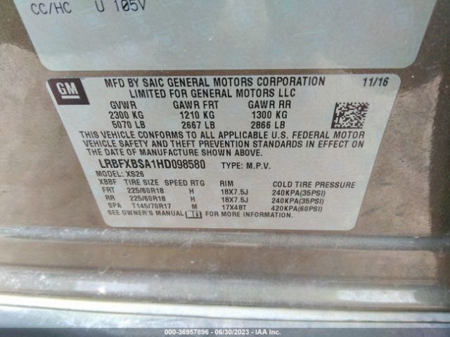 LRBFXBSA1HD098580 Buick Envision Essence
