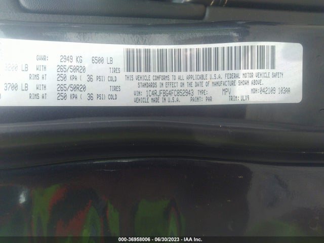 1C4RJFBG4FC852943 Jeep Grand Cherokee Limited