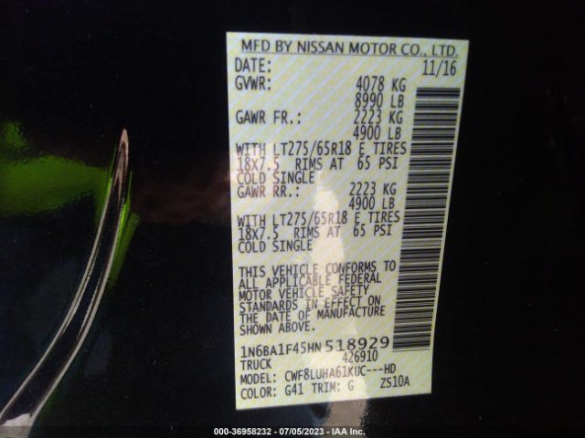 1N6BA1F45HN518929 Nissan Titan Xd Pro-4x